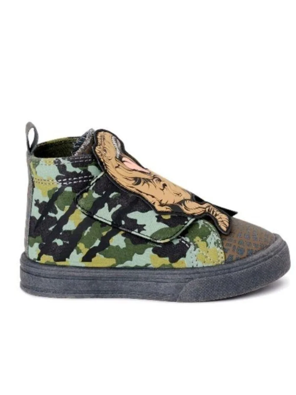 Wonder Nation Kids Size 12 Sneakers High-Top Camo Dinosaur T-Rex Detail Shoes